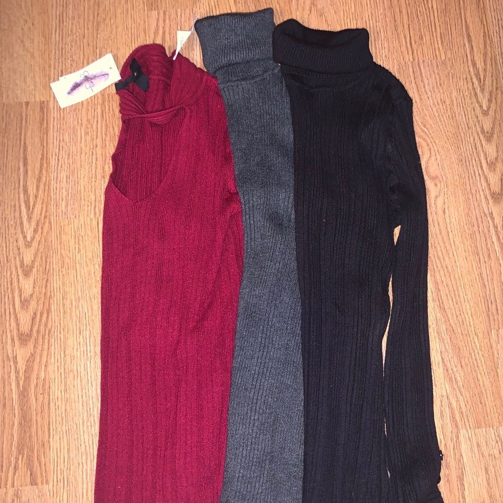 3 pair of turtle necks